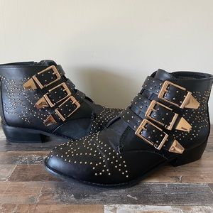 Black studded boots